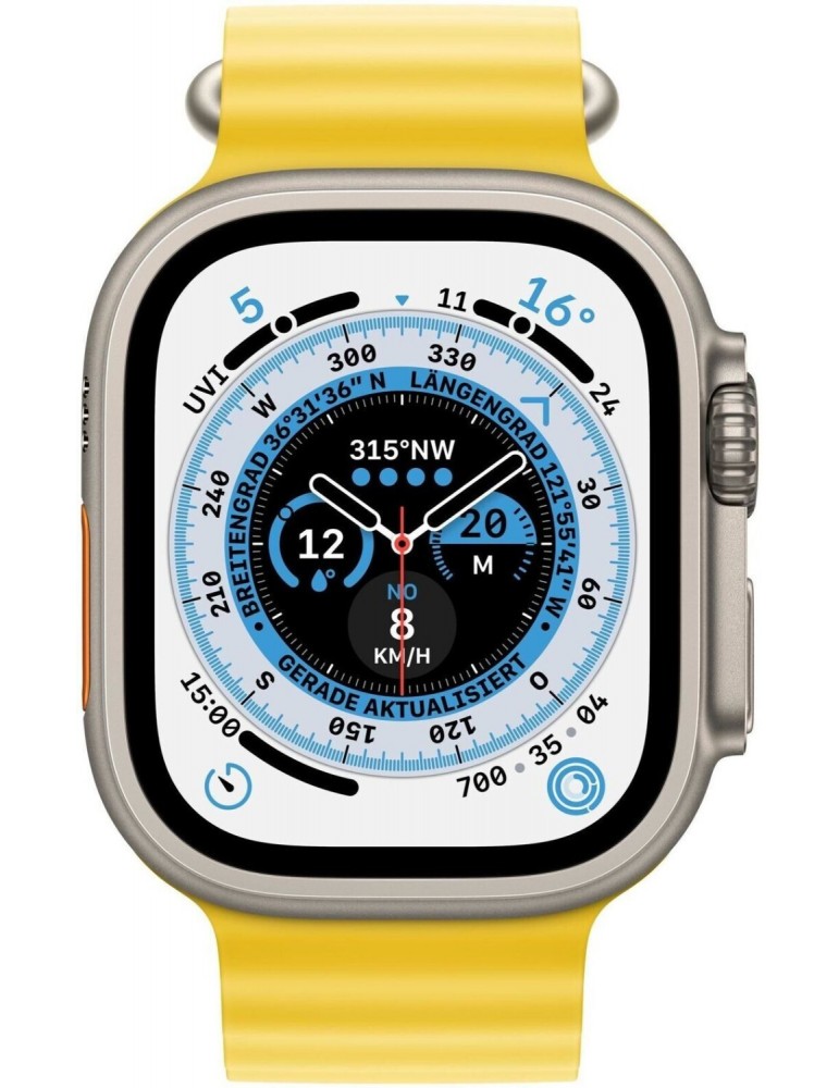 Apple Watch Ultra 49mm Quadrante Titanio con Ocean Band cinturino Yellow GPS + Cellular Europa
