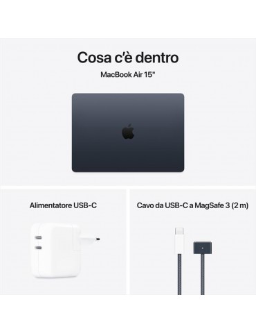 Apple MacBook Air 2025 15" 512GB M4 10C/10G 16GB Nero MW1M3T/A