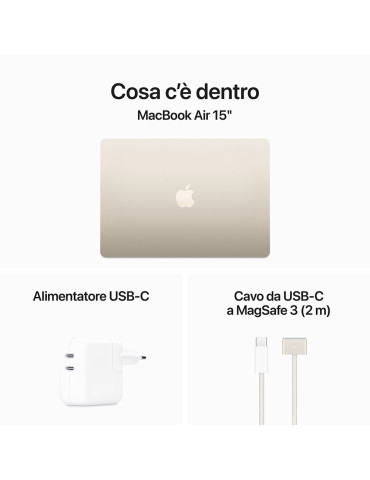 Apple MacBook Air 2024 15" M3 8C/10G 8GB Ram 256GB Galassia MRYR3T/A