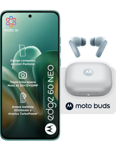 Motorola Edge 60 Neo 256GB Frostbite 5G Dual Sim 8GB + Buds Italia
