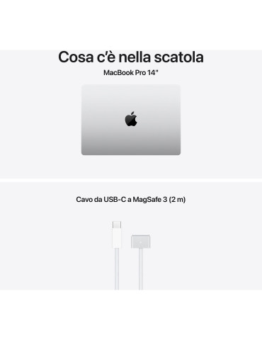 Apple MacBook Pro 2026 14" M5 PRO 15C/16G 24GB Ram 1TB Argento MGDN4T/A